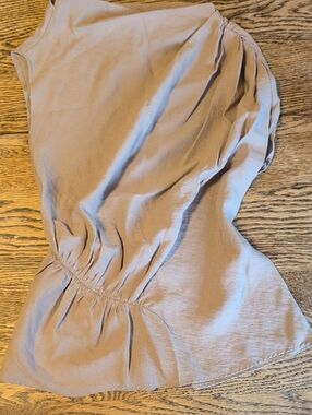 Topshop Beige Sleeveless Peplum Blouse